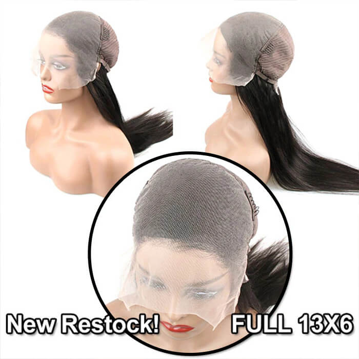 13x6 HD Full Lace Frontal Wigs Invisible HD Lace Straight Front Wigs Pre Bleached Knots Plucked Hairline - Image 8