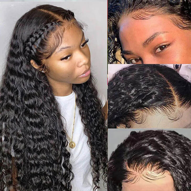 220% Density Deep Wave 13x6 Lace Frontal Wig 100% Human Hair Skin Melt HD Lace Wigs Special Offer - Image 3