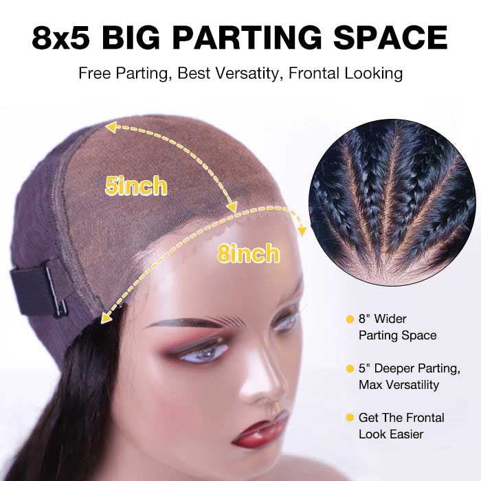 2Wigs $189 | Balayage Highlight Straight Glueless Wig + 8x5 Pre Cut Lace Deep Wave Wig Special Offer - Image 7