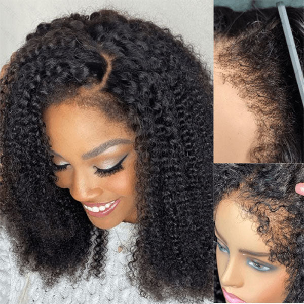 2Wigs $199 | Body Wave Curtain Bangs Wig + 4C Edges Curly Glueless Wig 8x5 Pre Cut HD Lace Wig Special Offer - Image 6