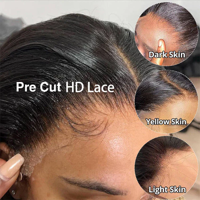2Wigs $199 | Body Wave Curtain Bangs Wig + 4C Edges Curly Glueless Wig 8x5 Pre Cut HD Lace Wig Special Offer - Image 10