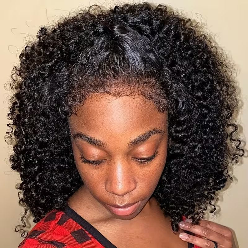 4C Edges Curly Bob Wig 220% Density Short Human Hair Glueless Lace Wig Natural Hairline Special Offer - Image 4