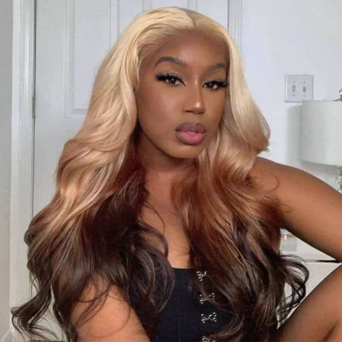 613 Blonde Ombre Lace Front Wig Brazilian Body Wave Human Hair Wigs Pre Plucked - Image 6