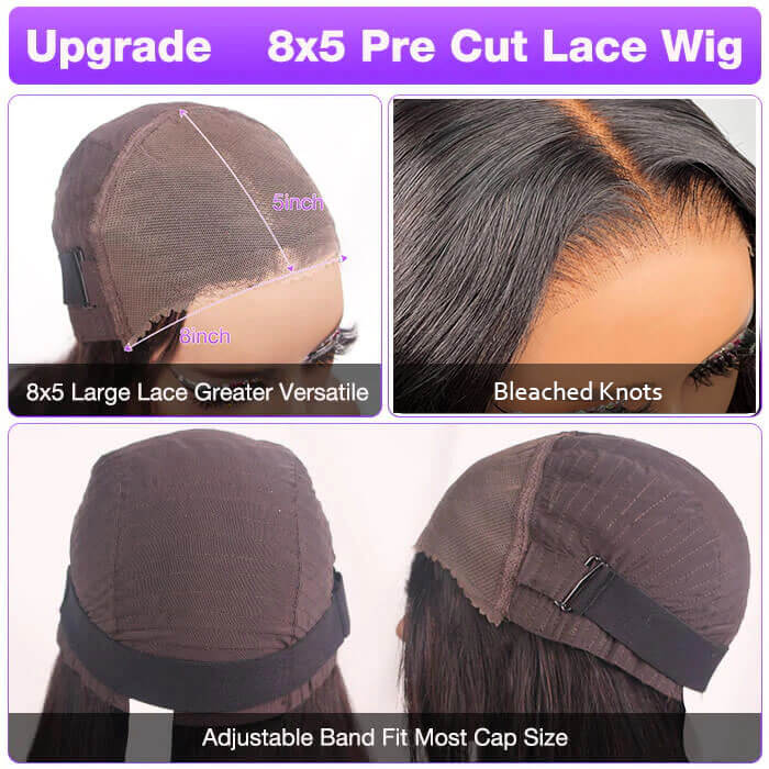 8*5 Pre Cut HD Lace Closure Wigs Kinky Curly Glueless Put On And Go Wig Pre Bleached Knots - Image 6