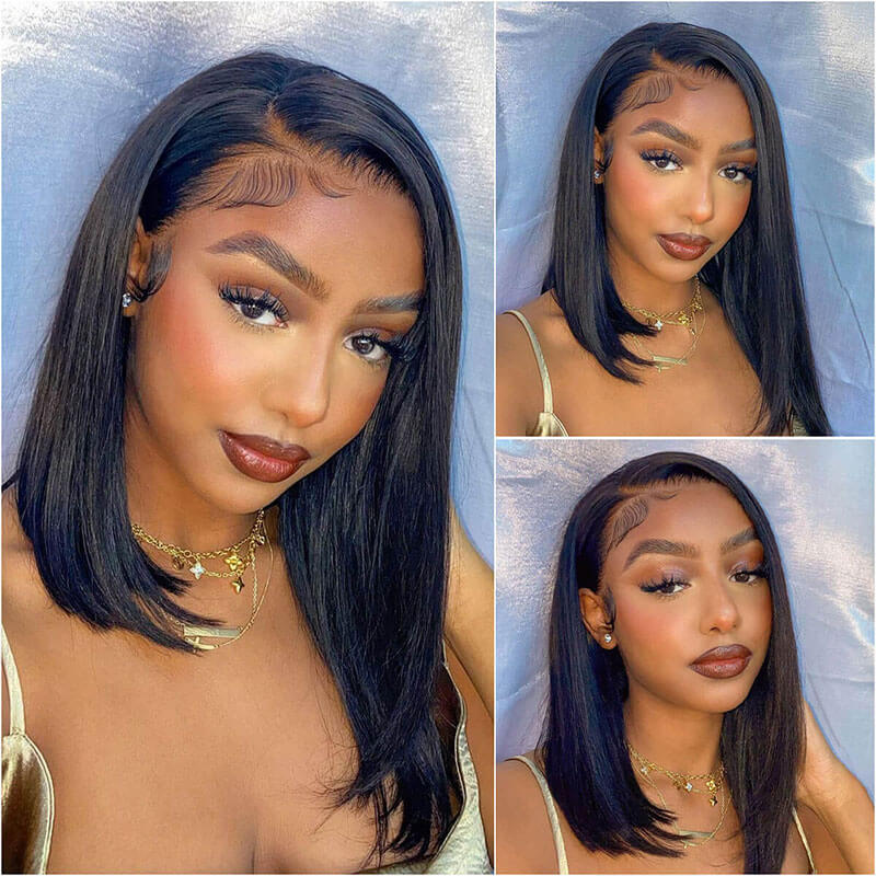 Subella Hair Bob Hair Wigs Straight 13x4 HD Transparent Lace Front Wigs 100% Human Virgin Hair Wigs - Image 3