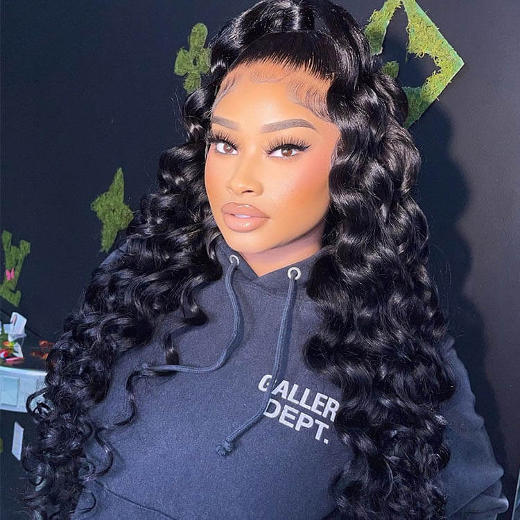 Subella Bouncy Loose Wave HD Transparent Lace Front Wigs Unprocessed Glueless Human Hair Wig - Image 7