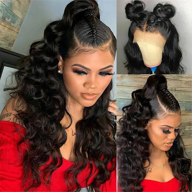 Subella Bouncy Loose Wave HD Transparent Lace Front Wigs Unprocessed Glueless Human Hair Wig - Image 8