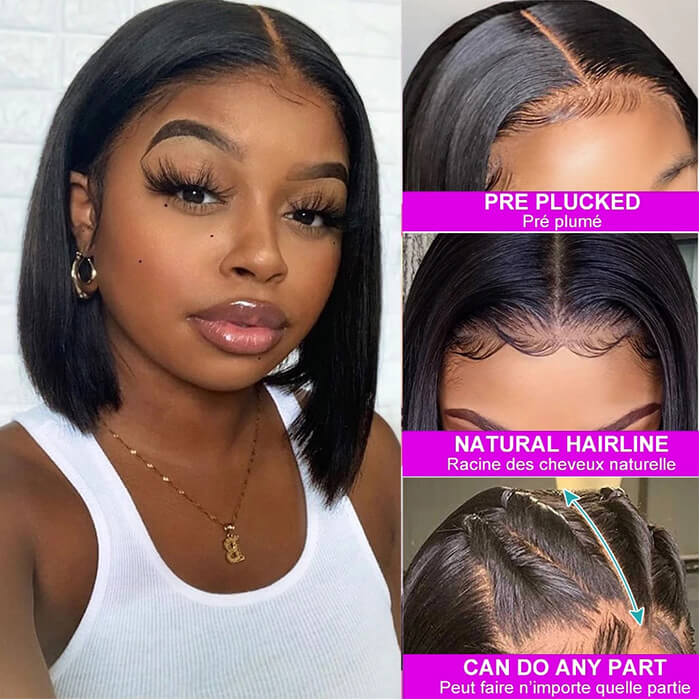 Buy One Get One Free  24inch Loose Wave Wig + 12A Grade Straight Bob wig Special Offer - Image 3
