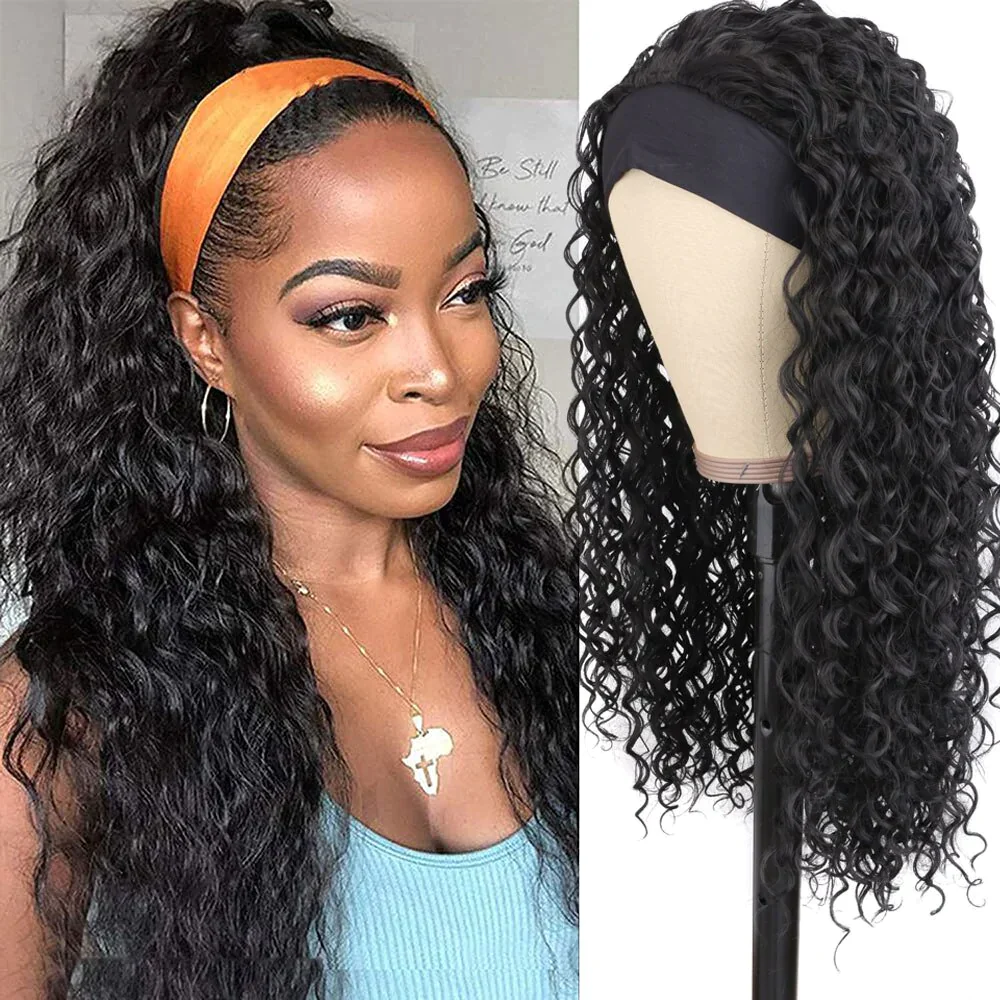 Buy 1 Get 1 Free Straight Wigs With Bangs + Water Wave Headband Wig Special Offer - Image 3
