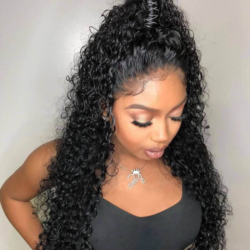Deep Curly 360 Lace Front Wigs HD Transparent Lace Wig Wet And Wavy Human Hair - Image 6