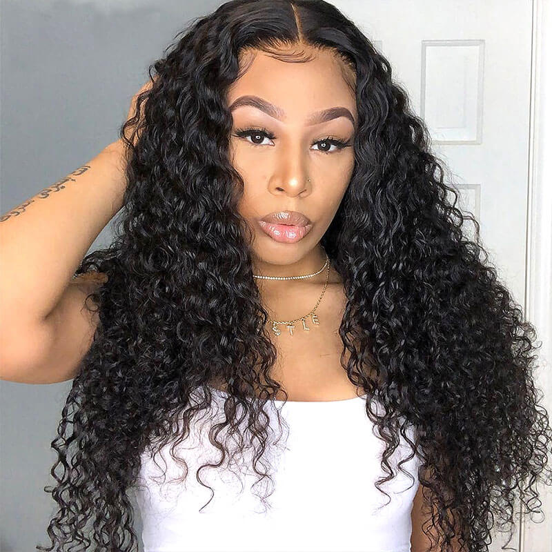 HD Transparent T Part Lace Wig Curly Human Hair Wigs Pre Plucked with Baby Hair - Image 3