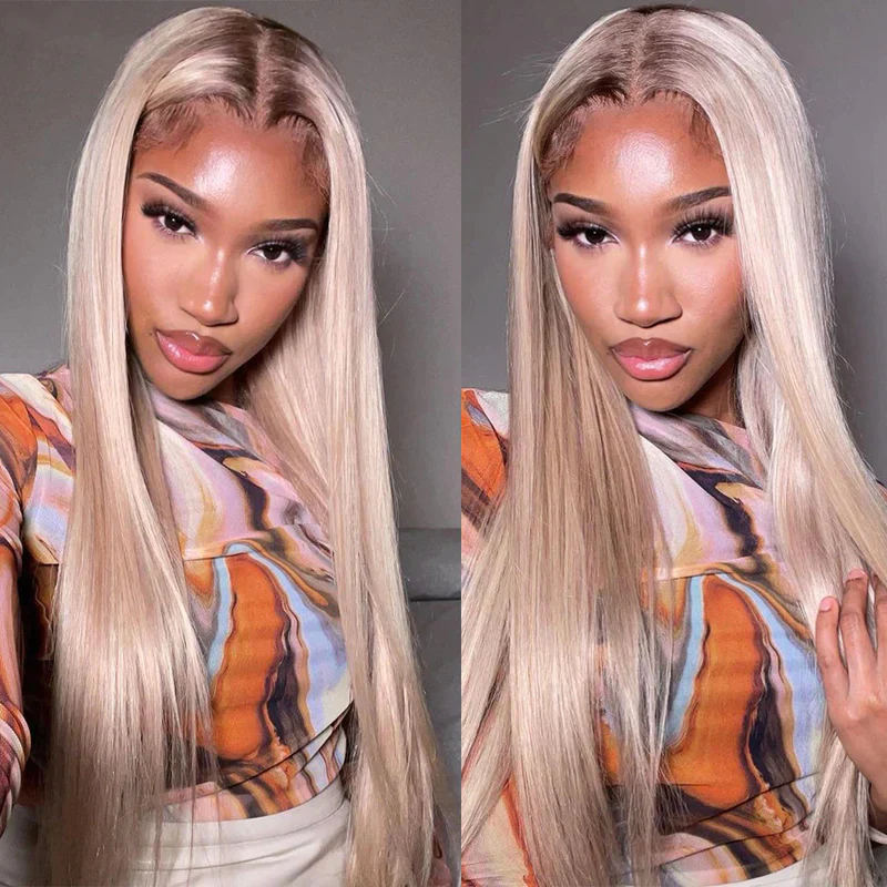 Highlight #P18/613 Ash Blonde Human Hair Wigs Body Wave Wigs Blonde Hair With Highlights - Image 8