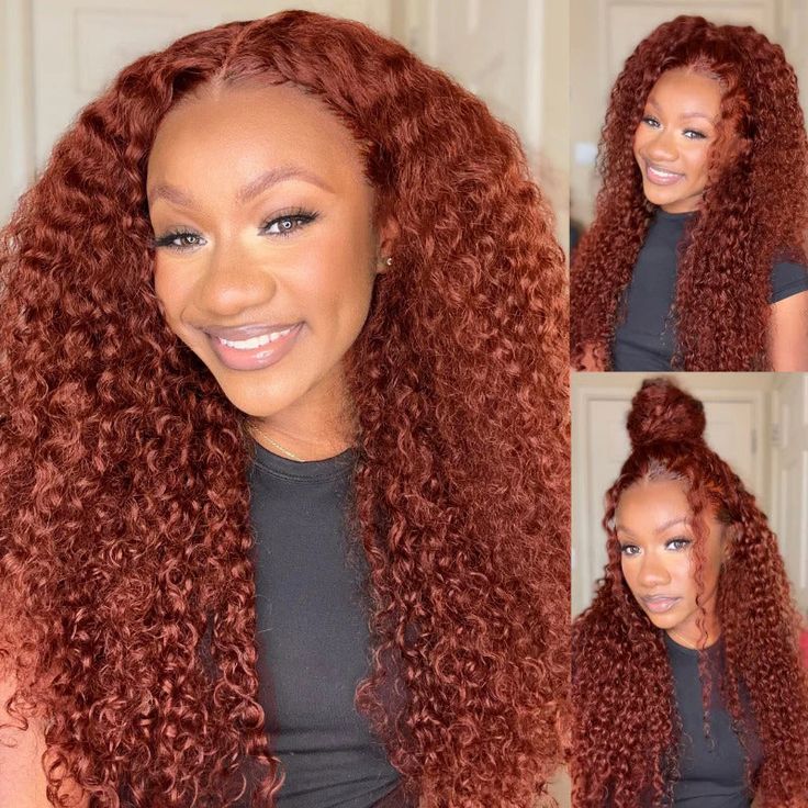 Clearance Sale | Pre All 13x4 Glueless HD Lace Sunset Reddish Brown Jerry Curly Drawstring Wig With Bleached Knots Special Offer - Image 7
