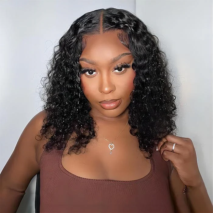 [$99 = 2 Wigs] 220% Density Straight & Curly Blunt Cut Bob Wig 4x4 HD Lace Closure Short Human Hair Wigs Special Offer - Image 5