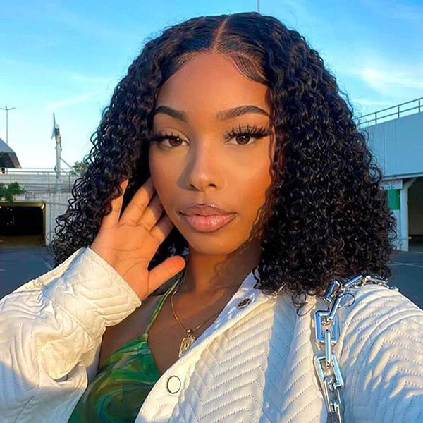 [$99 = 2 Wigs] 220% Density Straight & Curly Blunt Cut Bob Wig 4x4 HD Lace Closure Short Human Hair Wigs Special Offer - Image 8