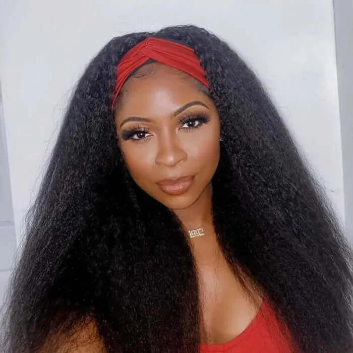 Subella Hair Kinky Straight Headband Wig Glueless Wigs Human Hair Headband Wigs For Women - Image 3