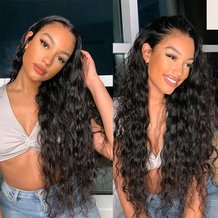 Subella T Part HD Transparent Lace Wig Deep Wave Human Hair Wigs Pre Plucked with Baby Hair - Image 4