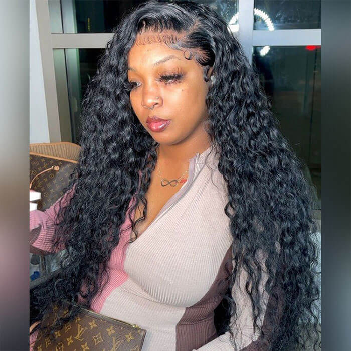 Water Wave 13x6 HD Transparent Lace Front Wig Brazilian Water Wave Lace Wigs With Pre Plucked - Image 3